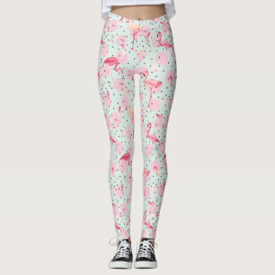 Flamingo-Federn auf Polka-Punkten 2 Leggings