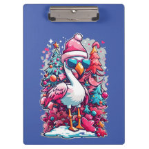 Flamingo Festivals Weihnachtsmannmütze und Brillen