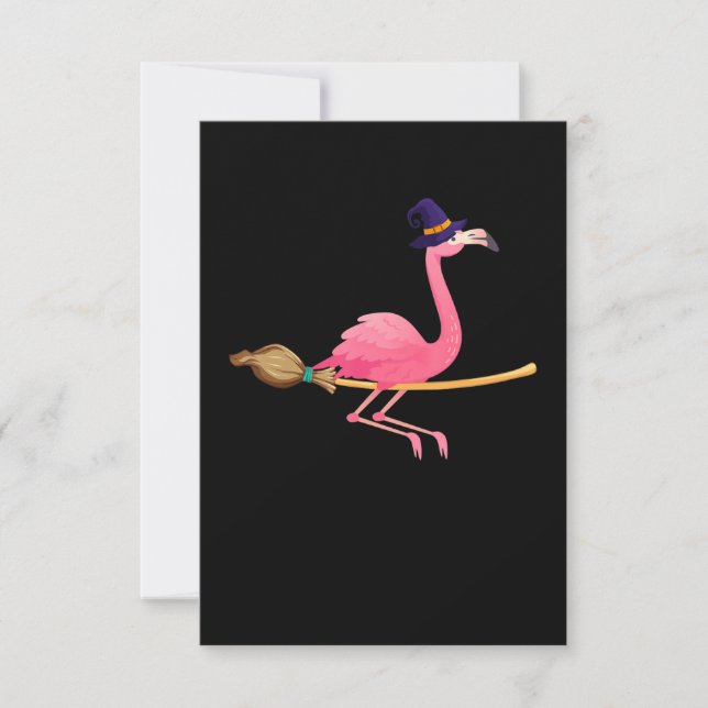Flamingo| Feuchtes Flamingo-HexenHalloween Einladung (Vorderseite)
