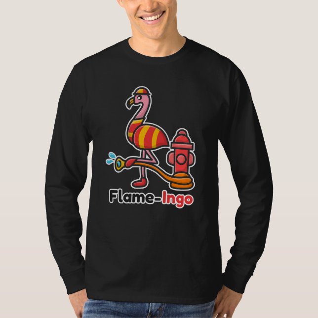Flamingo - Feuerwehr bei frischen Tieren T-Shirt (Vorderseite)