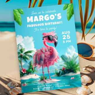 Flamingo Fiesta Geburtstag Party Geburtstag Einladung