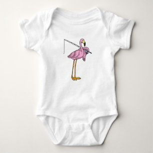 Flamingo Fishing Fisher Baby Strampler