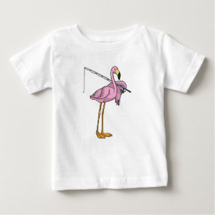 Flamingo Fishing Fisher Baby T-shirt
