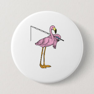 Flamingo Fishing Fisher Button