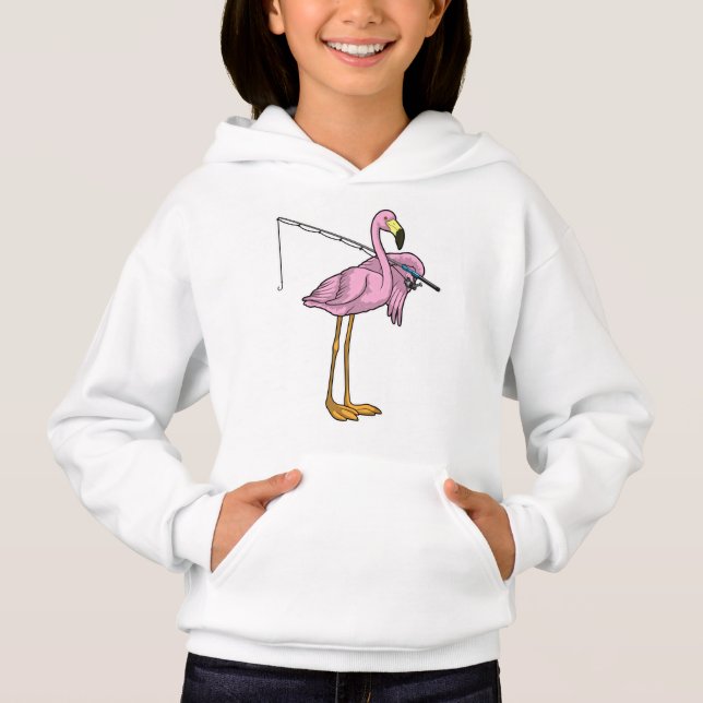 Flamingo Fishing Fisher Hoodie (Vorderseite)