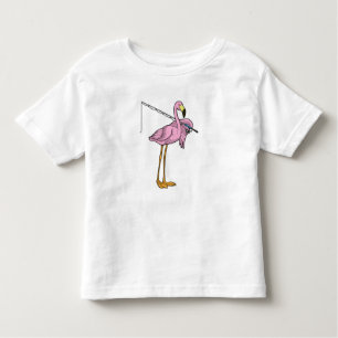 Flamingo Fishing Fisher Kleinkind T-shirt