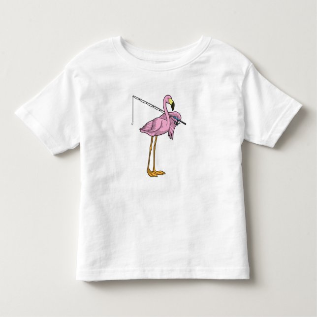 Flamingo Fishing Fisher Kleinkind T-shirt (Vorderseite)