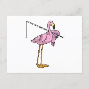 Flamingo Fishing Fisher Postkarte