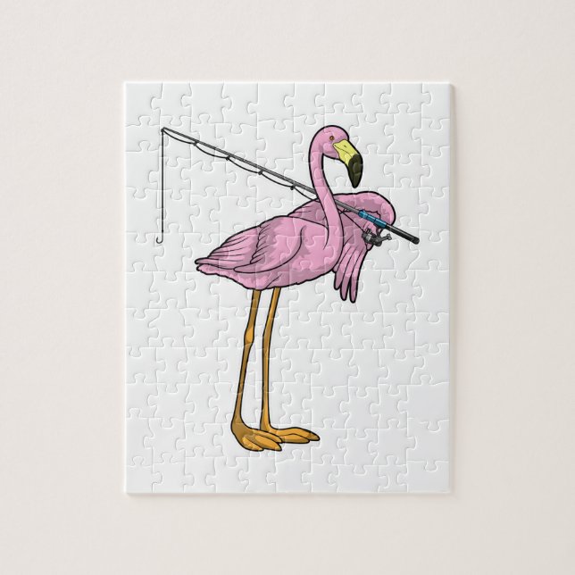 Flamingo Fishing Fisher Puzzle (Vertikal)