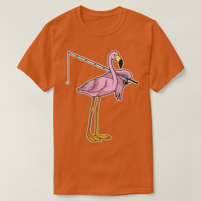 Flamingo Fishing Fisher T-Shirt (Design vorne)