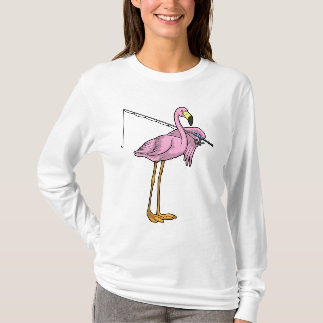 Flamingo Fishing Fisher T-Shirt (Vorderseite)