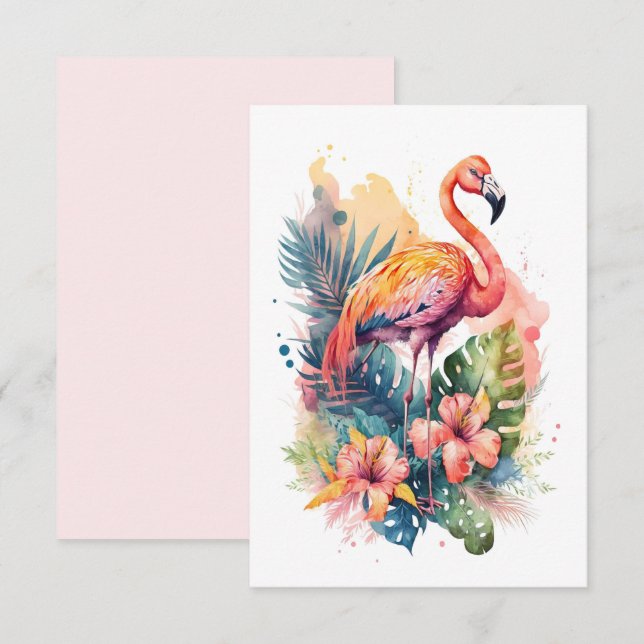 Flamingo-Flachkarte (Vorne/Hinten)