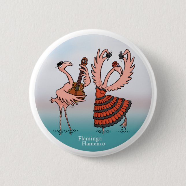 Flamingo-Flamenco-Knopf Button (Vorderseite)