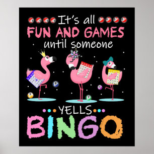 Flamingo   Flaming Bingo Funny Poster
