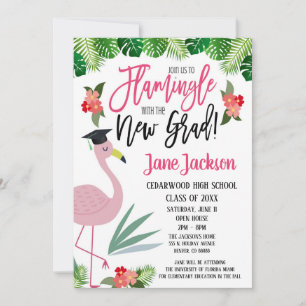 Flamingo Flamingle mit der Graduiertenparty Einladung