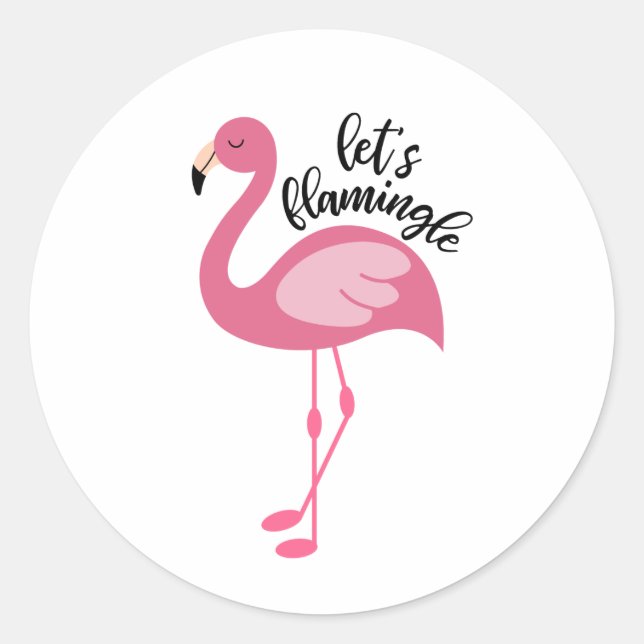Flamingo, Flamingle Runder Aufkleber (Vorderseite)