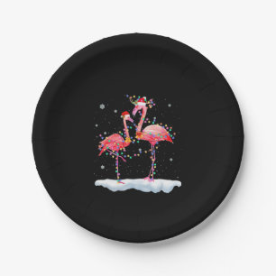 Flamingo   Flamingo Christmas Tree Weihnachtsmannm Pappteller