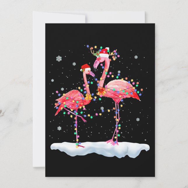 Flamingo | Flamingo Christmas Tree Weihnachtsmannm Save The Date (Vorderseite)