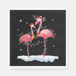 Flamingo   Flamingo Christmas Tree Weihnachtsmannm Serviette