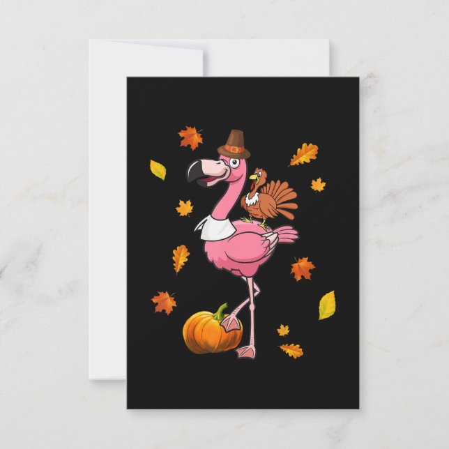 Flamingo | Flamingo Erntedank Halloween Einladung (Vorderseite)