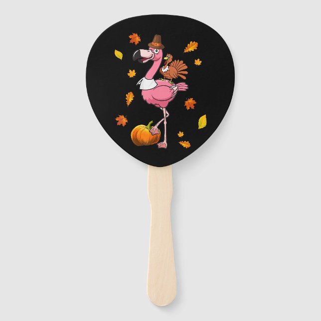 Flamingo | Flamingo Erntedank Halloween Fächer (Vorderseite)