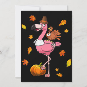 Flamingo   Flamingo Erntedank Halloween Feiertagskarte