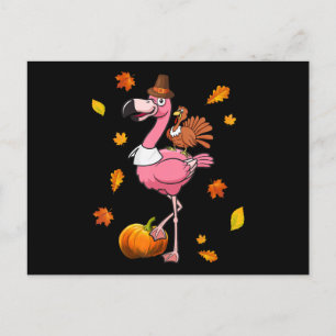 Flamingo   Flamingo Erntedank Halloween Feiertagspostkarte