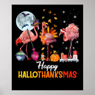Flamingo Flamingo Erntedank Halloween Poster