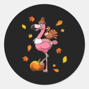 Flamingo  Flamingo Erntedank Halloween Runder Aufkleber