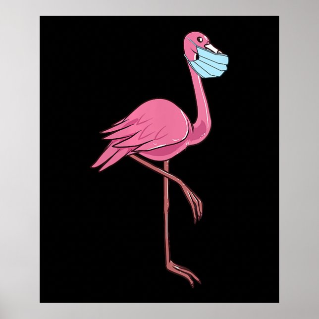 Flamingo | Flamingo-Frauen in einer Gesichtsmaske Poster (Vorne)