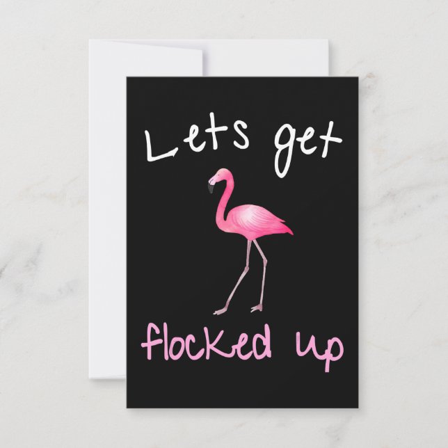 Flamingo | Flamingo - Lass wird abgesichert RSVP Karte (Vorderseite)