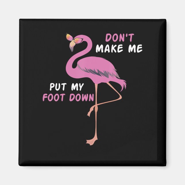 Flamingo | Flamingo mit Brille machen Sie mich nic Magnet (Vorne)