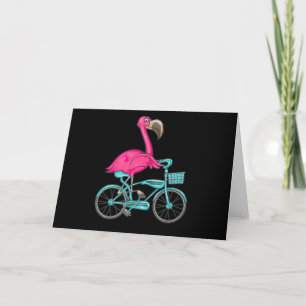 Flamingo   Flamingo Reiten Ein Fahrrad Coole Biker Dankeskarte