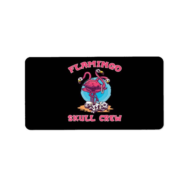 Flamingo Flamingo Skull Crew Adressaufkleber (Vorne)
