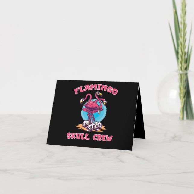 Flamingo Flamingo Skull Crew Dankeskarte (Vorderseite)