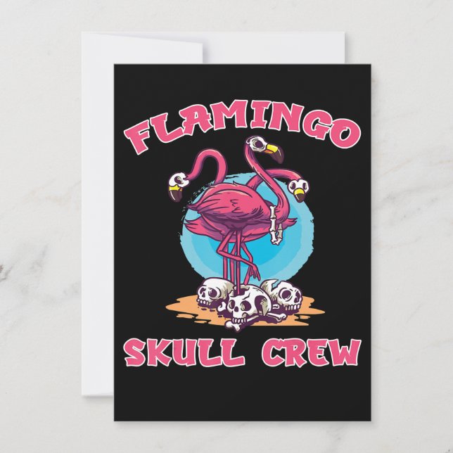 Flamingo Flamingo Skull Crew Einladung (Vorderseite)