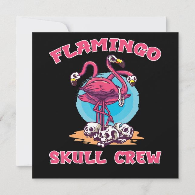 Flamingo Flamingo Skull Crew Einladung (Vorderseite)