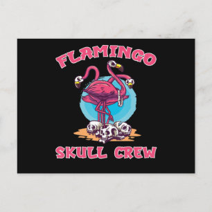 Flamingo Flamingo Skull Crew Einladungspostkarte