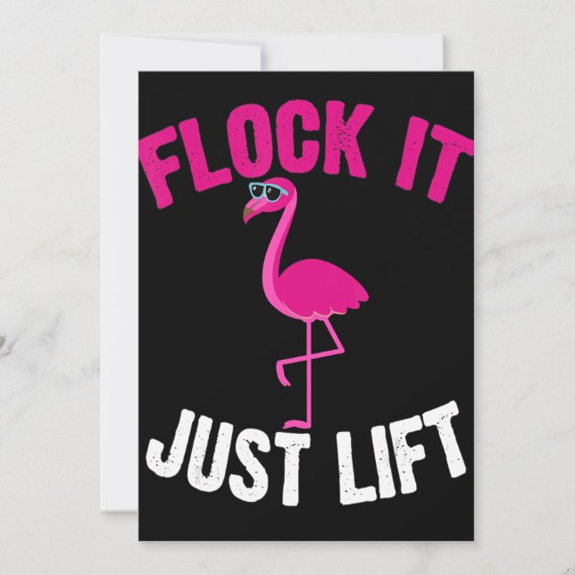 Flamingo | Flamingo Weightlift Flock Feiertagskarte (Vorderseite)