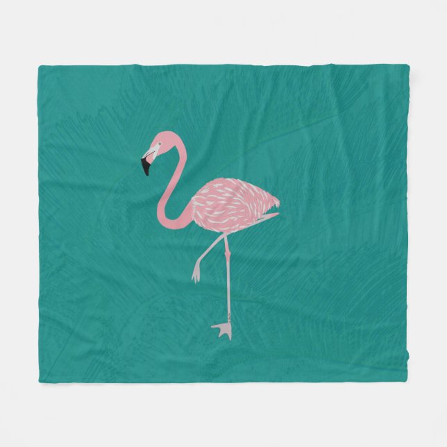 Flamingo Fleece Blanket (Vorderseite (Horizontal))