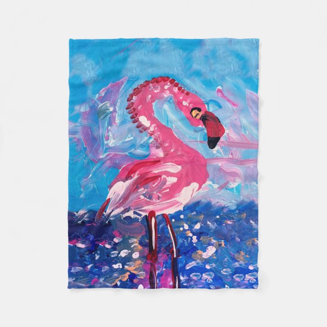 Flamingo Fleecedecke (Vorderseite)