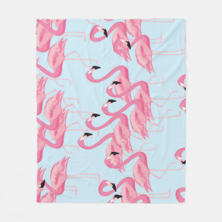 Flamingo Flock: Tropische Vintage Printwerbung Fleecedecke