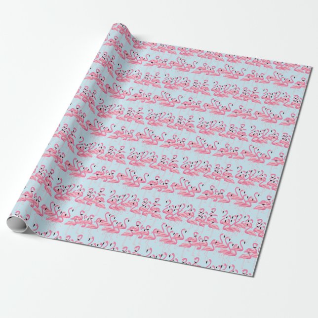 Flamingo Flock: Tropische Vintage Printwerbung Geschenkpapier (Ungerollt)