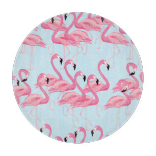 Flamingo Flock: Tropische Vintage Printwerbung Schneidebrett