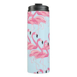 Flamingo Flock: Tropische Vintage Printwerbung Thermosbecher