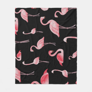 Flamingo Flock: Vintages Nahtloses Design Fleecedecke