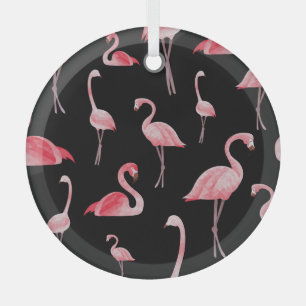 Flamingo Flock: Vintages Nahtloses Design Ornament Aus Glas