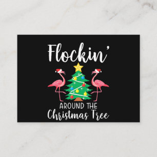 Flamingo Flockin rund um den Weihnachtsbaum Flam Begleitkarte