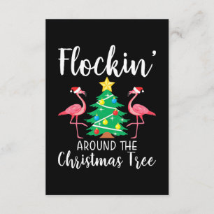 Flamingo   Flockin rund um den Weihnachtsbaum Flam Begleitkarte