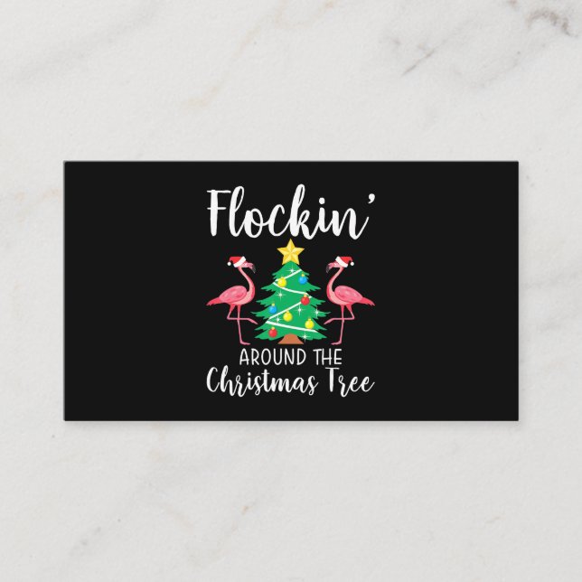 Flamingo | Flockin rund um den Weihnachtsbaum Flam Begleitkarte (Vorderseite)